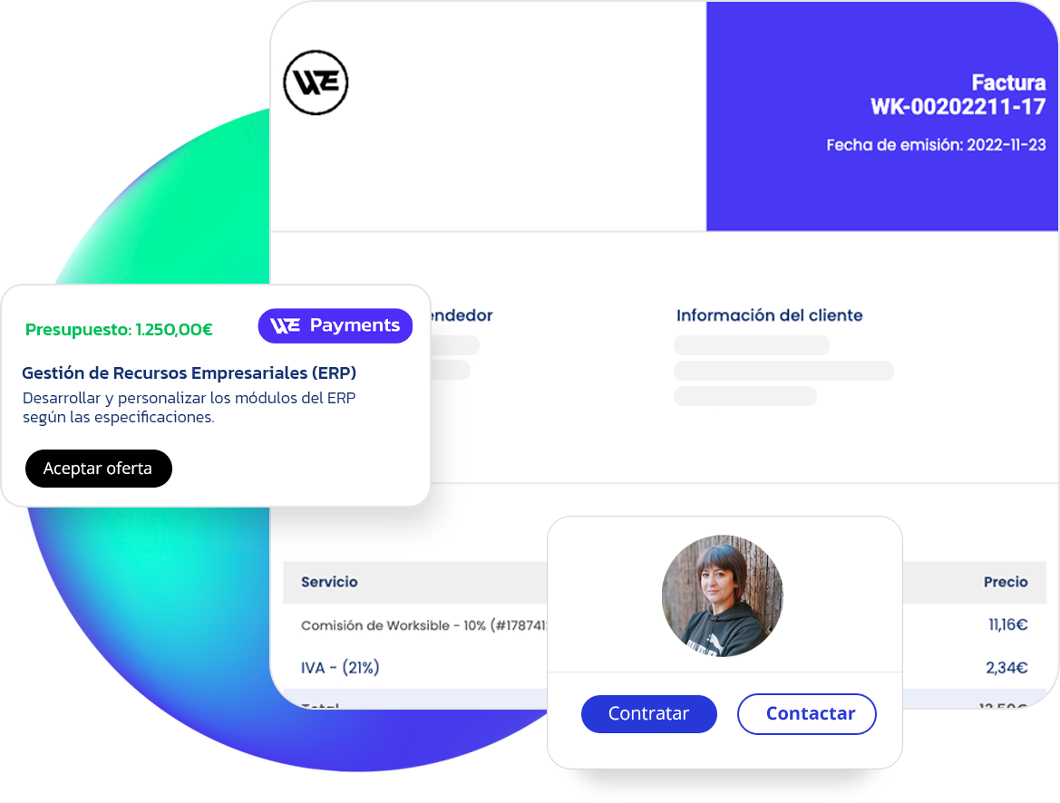 Contrata y factura ágilmente